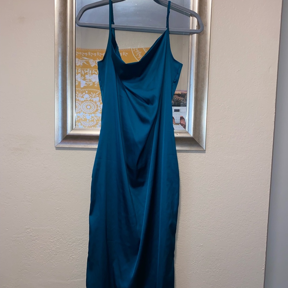 Elegant Teal Slip Dress